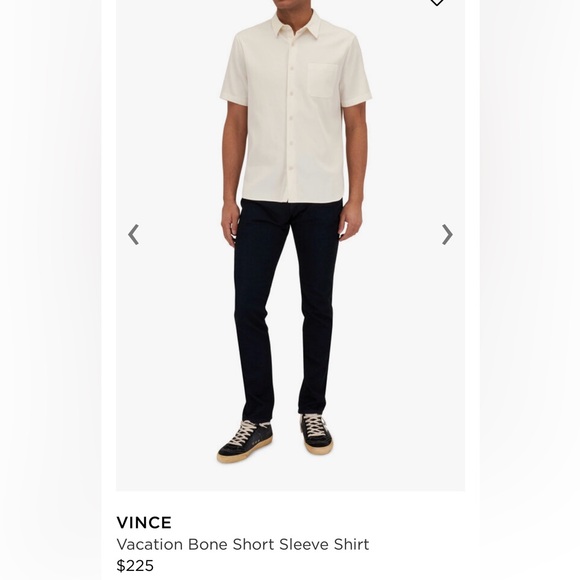 Vince - New Short Sleeve Vacation Shirt in Bone size Small - Picture 2 of 5